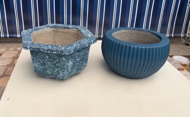 Creating Cement Plant Pots From Plastic Molds