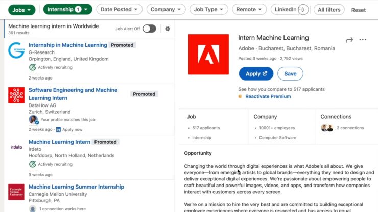 How To Get a Machine Learning Internship