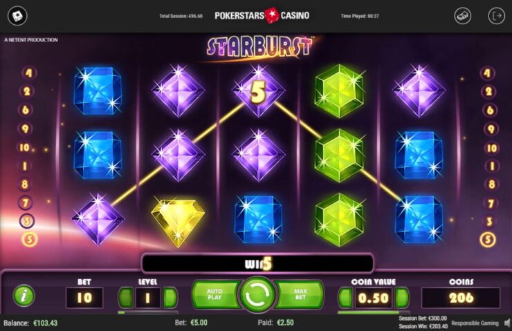 StarBurst Slot PokerStars Super Mega Win